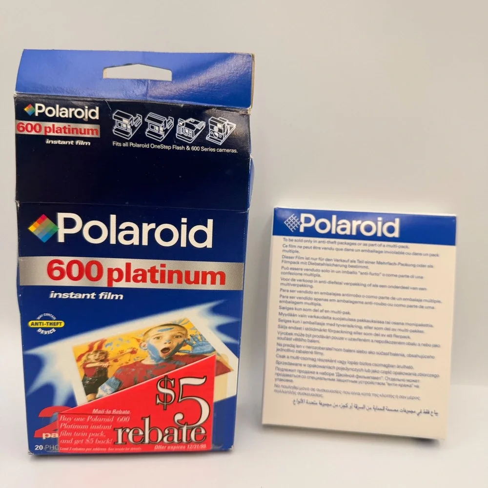 Vintage Polaroid 600 Platinum Instant Film Single Pack Expired 10/00 USA Made